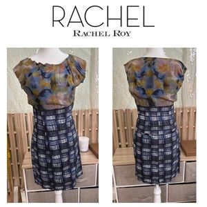 Rachel Roy Dress Size 6 Women’s- two design one piece w/  pleat shoulder